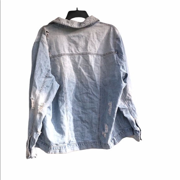 Refuge size 1X blue jean denim distressed jacket - Picture 5 of 8